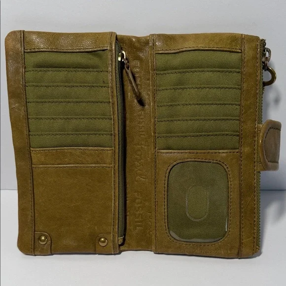 Vintage Fossil Olive Green Soft Leather Wallet - Picture 12 of 15